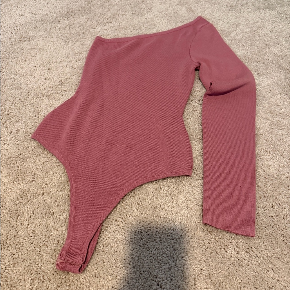 Better Be Dusty Rose One Shoulder Bodysuit